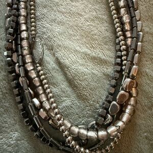 Silpada Multi-Strand Silver and Black Necklace